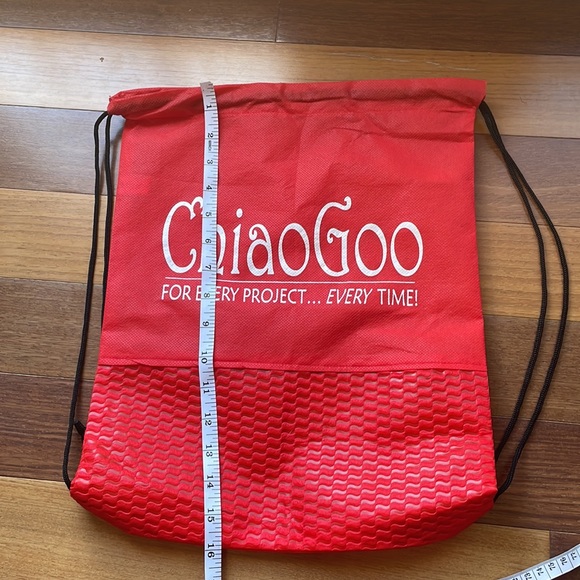 ChiaoGoo Red Drawstring Backpack Project Bag - Picture 4 of 7